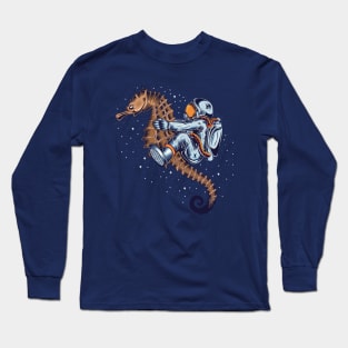 astronaut riding seahorse Long Sleeve T-Shirt